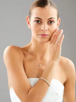 Pierścionek z żółtego złota z brylantami laboratoryjnymi - 0,35 ct - próba 585