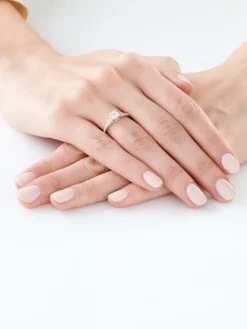 Pierścionek z żółtego złota z brylantami - 0,33 ct - próba 585