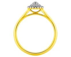 Pierścionek z żółtego złota z brylantami - 0,11 ct - próba 585
