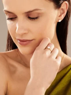 Pierścionek z żółtego złota z brylantem - SI1/H - 1,00 ct - próba 750