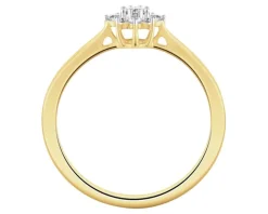 Pierścionek z żółtego złota z brylantami - 0,15 ct - próba 585