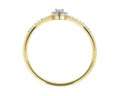 Pierścionek z żółtego złota z brylantem - 0,01 ct - próba 375