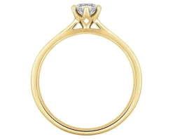 Pierścionek z żółtego złota z brylantem - SI2/H - 0,40 ct - próba 750