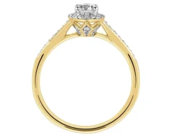 Pierścionek z żółtego złota z brylantami - 0,48 ct - próba 750