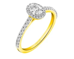 Pierścionek z żółtego złota z diamentami - 0,52 ct - próba 585