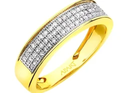 Pierścionek z żółtego złota z diamentami - 0,19 ct - próba 585