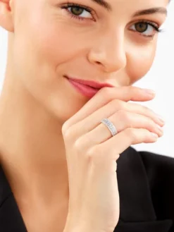 Pierścionek z żółtego złota z diamentami - 0,49 ct - próba 585