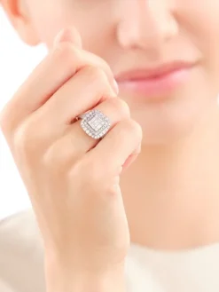 Pierścionek z żółtego złota z diamentami - 1,00 ct - próba 585