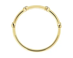 Pierścionek z żółtego złota z diamentami - 0,03 ct - próba 375