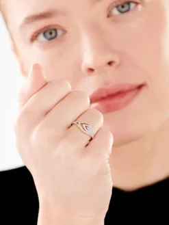 Pierścionek z żółtego złota z brylantami - 0,29 ct - próba 585