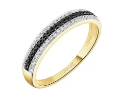 Pierścionek z żółtego złota z diamentami - 0,15 ct - próba 585