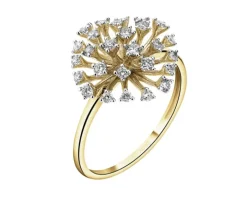 Pierścionek z żółtego złota z brylantami - 0,34 ct - próba 585