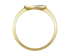 Pierścionek z żółtego złota z diamentami - yin yang - 0,012 ct - próba 375