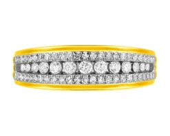 Pierścionek z żółtego złota z diamentami - 0,43 ct - próba 585