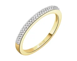 Pierścionek z żółtego złota z diamentami - 0,06 ct - próba 375