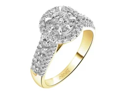 Pierścionek z żółtego złota z brylantami - 1,00 ct - próba 585