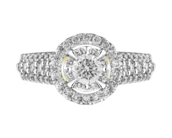 Pierścionek z żółtego złota z brylantami - 1,00 ct - próba 585