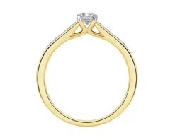 Pierścionek z żółtego złota z brylantami - 0,31 ct - próba 750