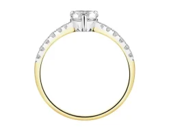 Pierścionek z żółtego złota z diamentami laboratoryjnymi - serce - 0,67 ct - próba 585