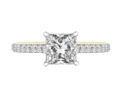 Pierścionek z żółtego złota z diamentami laboratoryjnymi - 1,75 ct - próba 750