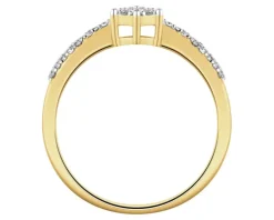 Pierścionek z żółtego złota z diamentami - 0,17 ct - próba 585