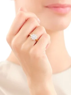 Pierścionek z żółtego złota z brylantami - 0,75 ct - próba 585