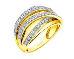 Pierścionek z żółtego złota z brylantami - 0,65 ct - próba 585