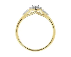 Pierścionek z żółtego złota z diamentami - 0,15 ct - próba 585