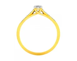 Pierścionek z żółtego złota z brylantami - 0,24 ct - próba 750