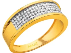 Pierścionek z żółtego złota z diamentami - 0,25 ct - próba 585