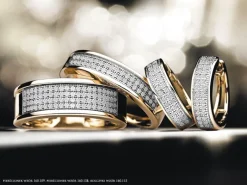 Pierścionek z żółtego złota z diamentami - 0,25 ct - próba 585