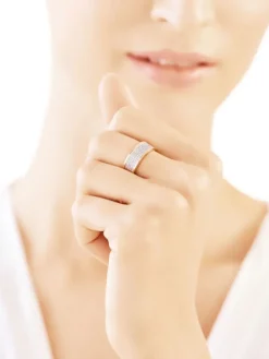 Pierścionek z żółtego złota z diamentami - 0,25 ct - próba 585