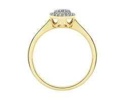 Pierścionek z żółtego złota z diamentami - 0,10 ct - próba 585