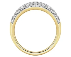 Pierścionek z żółtego złota z diamentami - 1,00 ct - próba 585