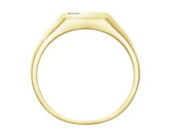 Pierścionek z żółtego złota z diamentem - sygnet - 0,004 ct - próba 375