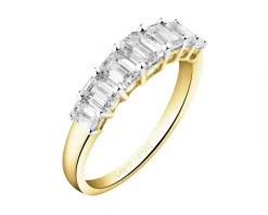 Pierścionek z żółtego złota z diamentami laboratoryjnymi - 2,06 ct - próba 750