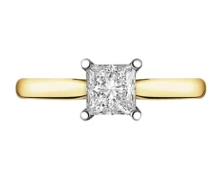 Pierścionek z żółtego złota z diamentem - SI2/H - 1,00 ct - próba 750