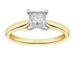 Pierścionek z żółtego złota z diamentem - SI2/H - 1,00 ct - próba 750