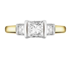 Pierścionek z żółtego złota z diamentami - VS2/H - 1,00 ct - próba 585