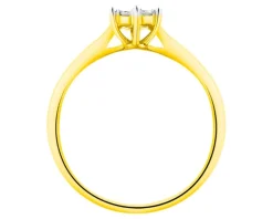 Pierścionek z żółtego złota z brylantami - 0,16 ct - próba 585