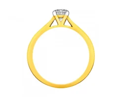 Pierścionek z żółtego złota z brylantem - 0,18 ct - próba 750