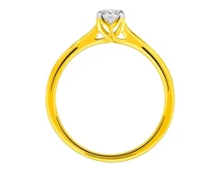 Pierścionek z żółtego złota z brylantem - 0,20 ct - próba 585