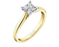 Pierścionek z żółtego złota z diamentem - VS2/G - 0,50 ct - próba 585