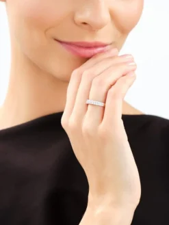 Pierścionek z żółtego złota z brylantami laboratoryjnymi - 0,50 ct - próba 585