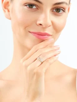 Pierścionek z żółtego złota z diamentami - 0,09 ct - próba 585