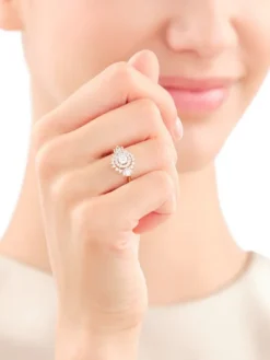 Pierścionek z żółtego złota z diamentami - 0,57 ct - próba 585