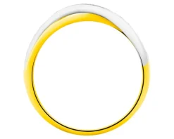 Pierścionek z żółtego złota z diamentami - 0,08 ct - próba 585