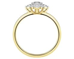 Pierścionek z żółtego złota z brylantami laboratoryjnymi - 0,50 ct - próba 585