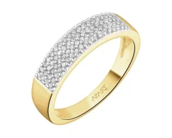 Pierścionek z żółtego złota z diamentami - 0,24 ct - próba 585