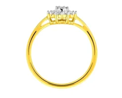 Pierścionek z żółtego złota z diamentami - 0,18 ct - próba 585